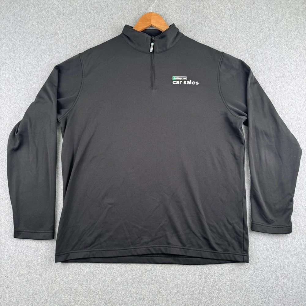 Enterprise Pullover Mens M Black Car Sales Quarter Zip Fleece Logo Workwear